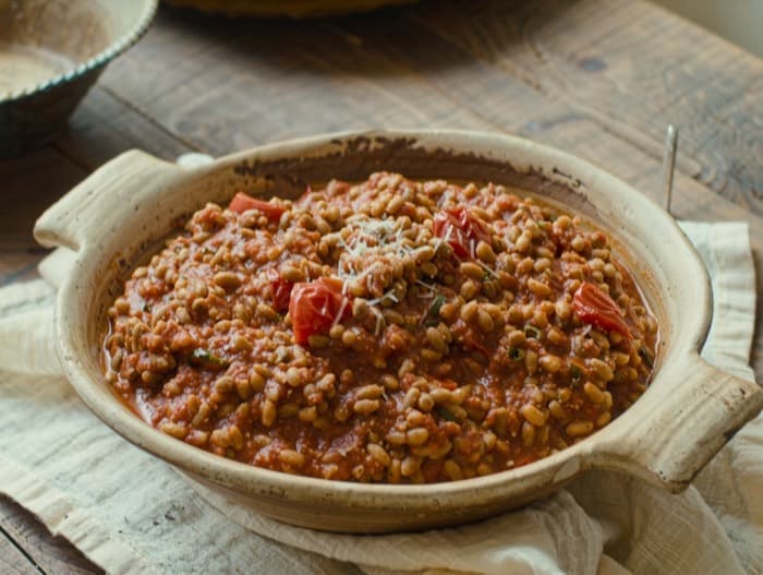 Slow Bolognese, plated and ready to serve