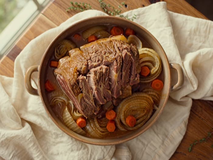 Sunday Pot Roast, plated and ready to serve