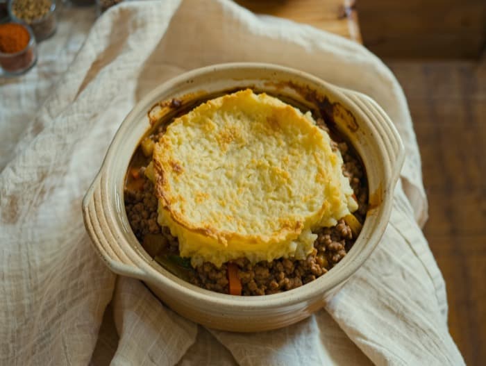 Shepherd's Pie, plated and ready to serve