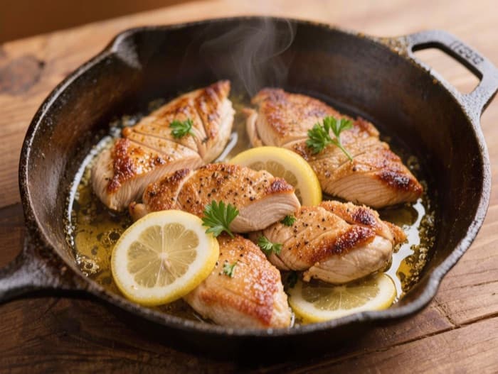 20-Minute Lemon Pepper Chicken Cutlets, plated and ready to serve