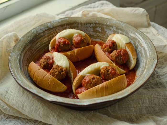 Turkey Meatball Sliders, plated and ready to serve