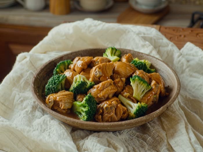 Chicken and Broccoli Stir-Fry, plated and ready to serve