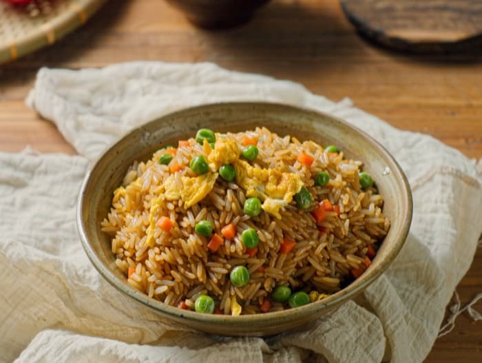 Chicken Fried Rice, plated and ready to serve