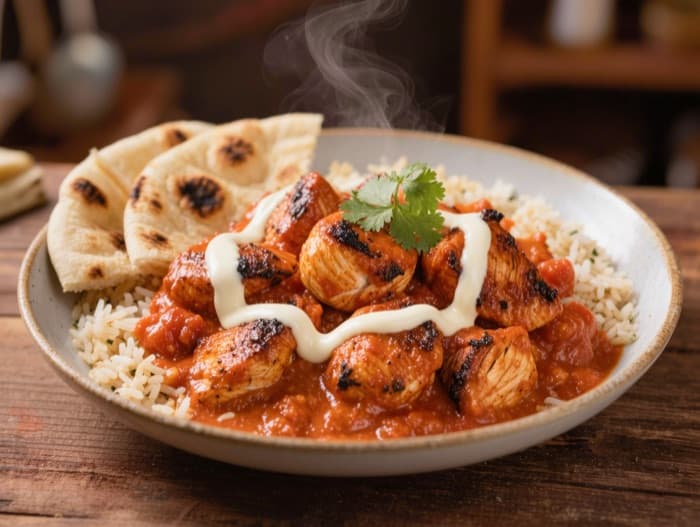 Weeknight Chicken Tikka Masala, plated and ready to serve
