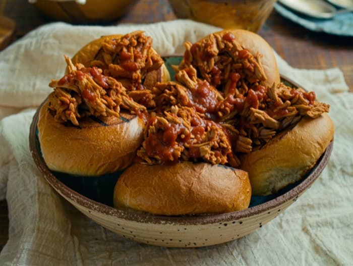 Turkey Sloppy Joes, plated and ready to serve