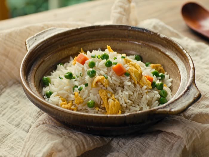Vegetable Fried Rice, plated and ready to serve