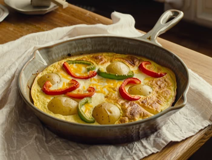 Potato and Pepper Frittata, plated and ready to serve